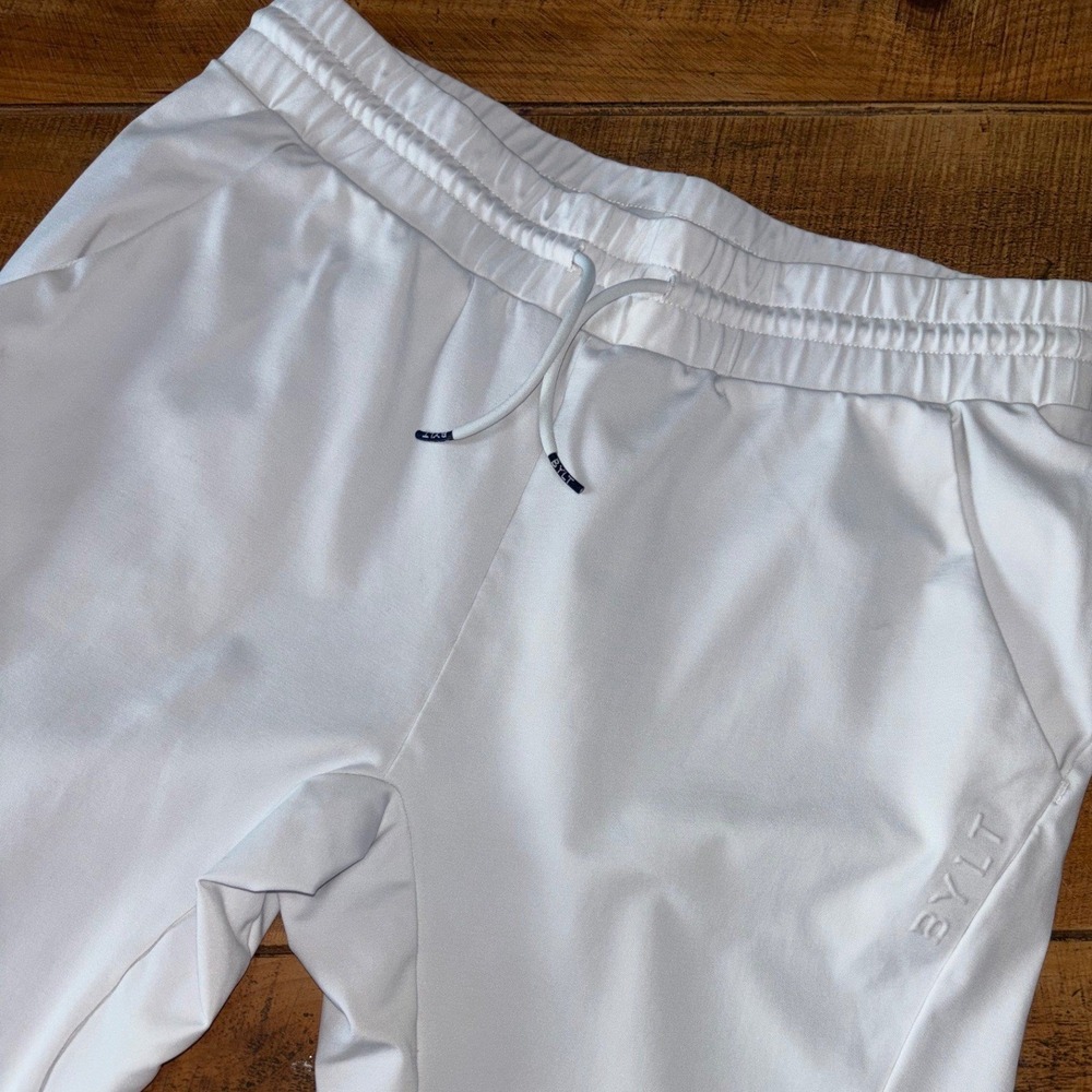 Bylt Mens White Premium Basics Active Jogger Athletic Pants Pockets Stretch XL